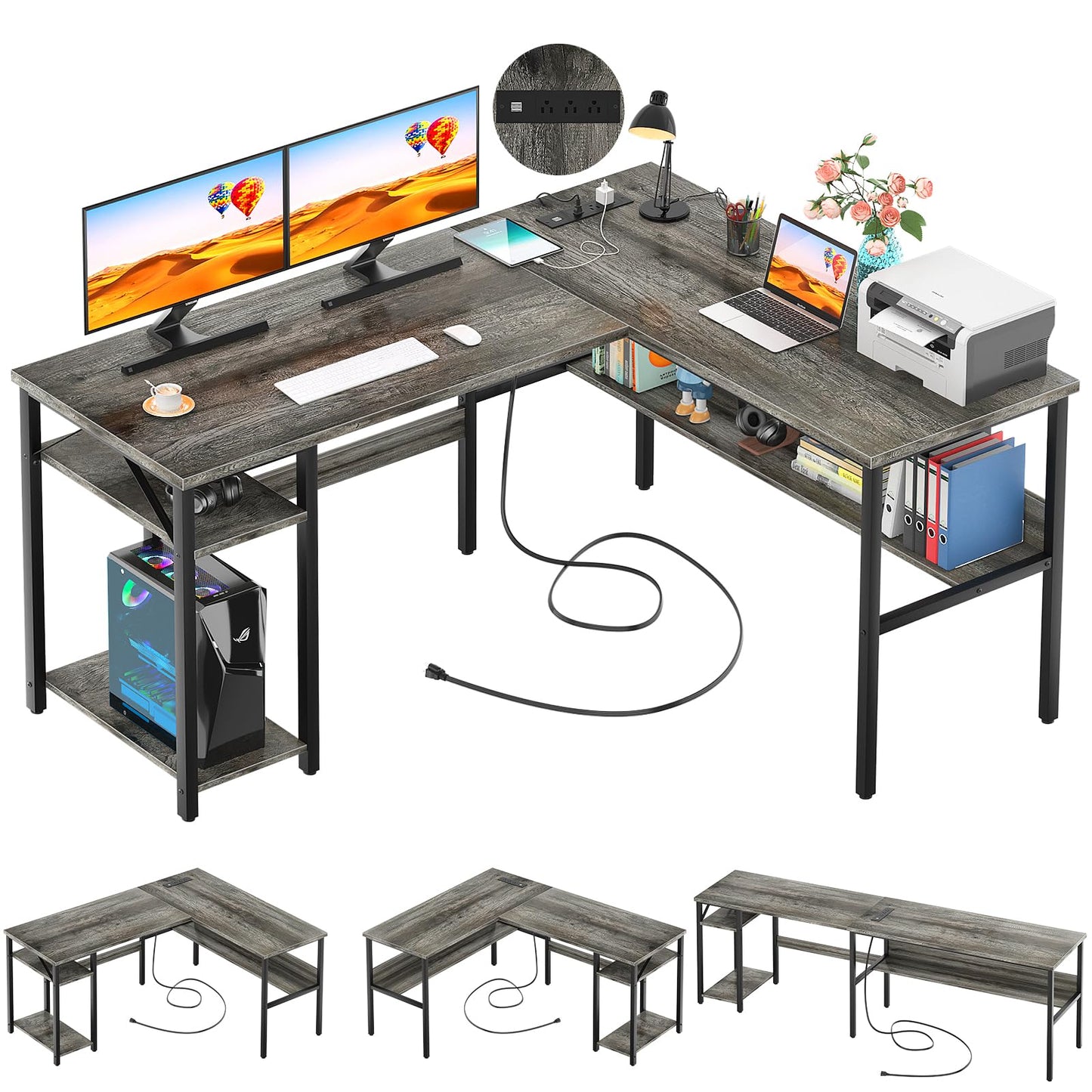 VaultHaul L-Shaped Power Desk