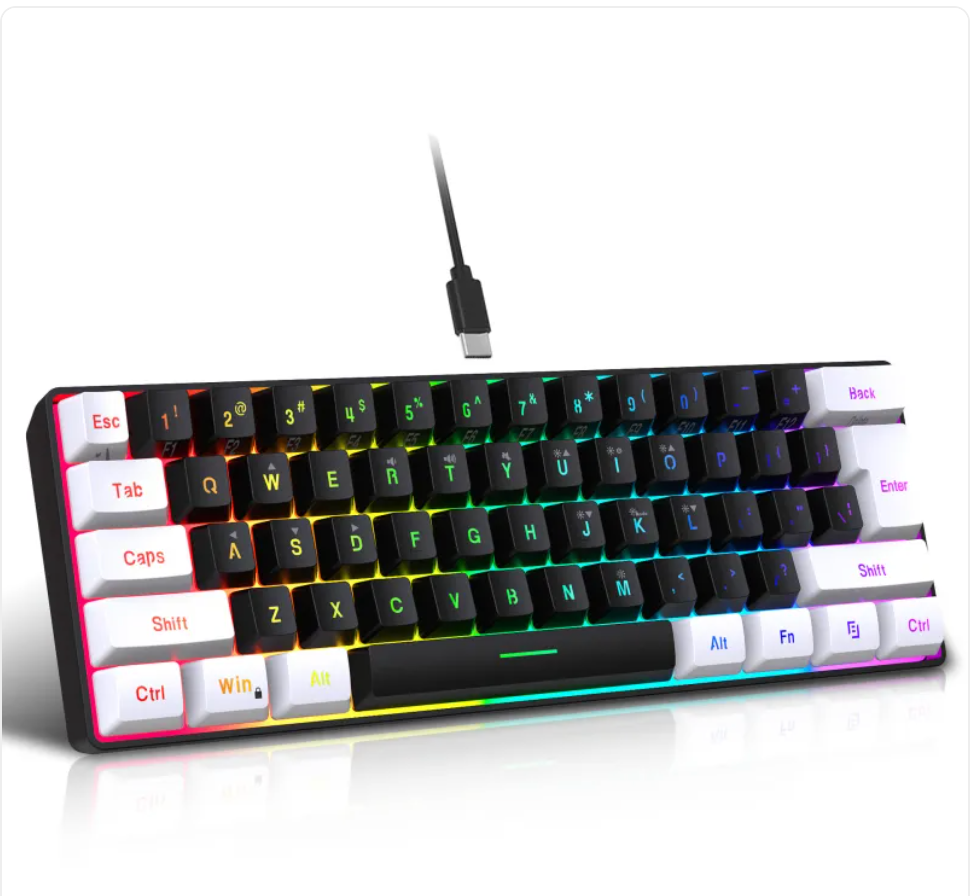 Compact 61-Key Wired Membrane Keyboard