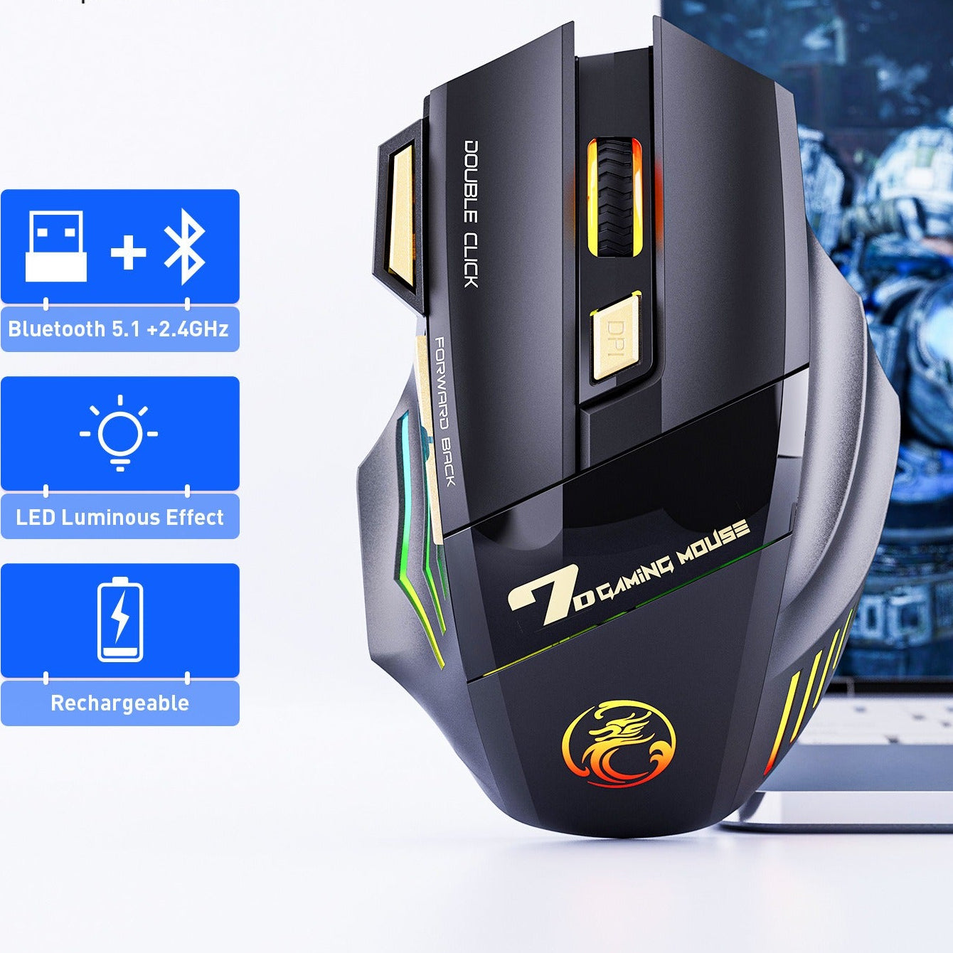 VaultHaul Silent Wireless Gaming Mouse